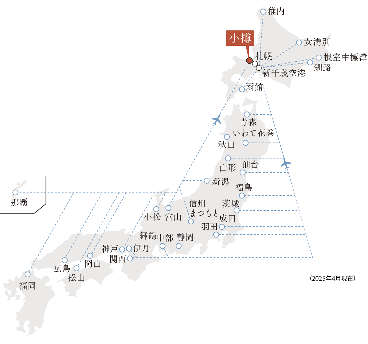 新千歳空港の航路